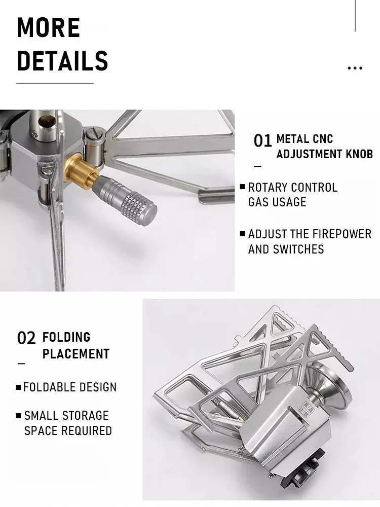 CAMPINGMOON XD-3NE Butterfly Stove Outdoor Camping Hiking Portable Folding Stove Windproof Gas Stove camping accessories outdoor