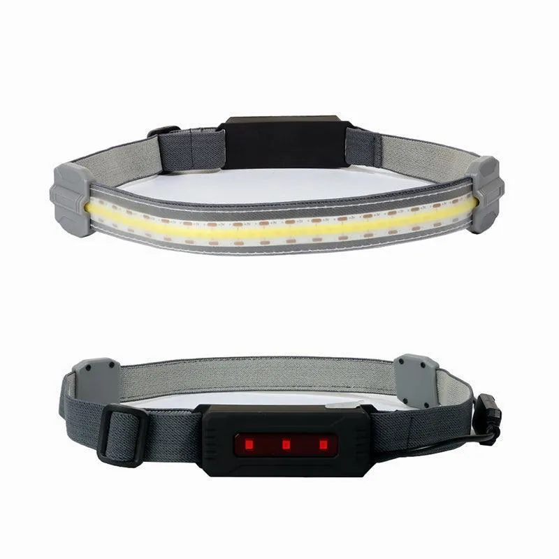 Cob Led Headlamp Headlight Torch Flashlight Work Light Bar Head Band Lamp Sensor