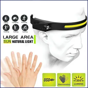 Cob Led Motion Sensor Head Torch Headlight Usb Headlamp Waterproof  Rechargeable