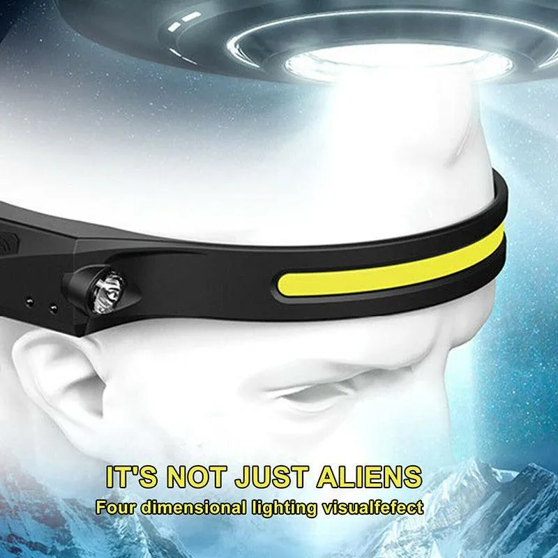 Cob Led Motion Sensor Head Torch Headlight Usb Headlamp Waterproof  Rechargeable