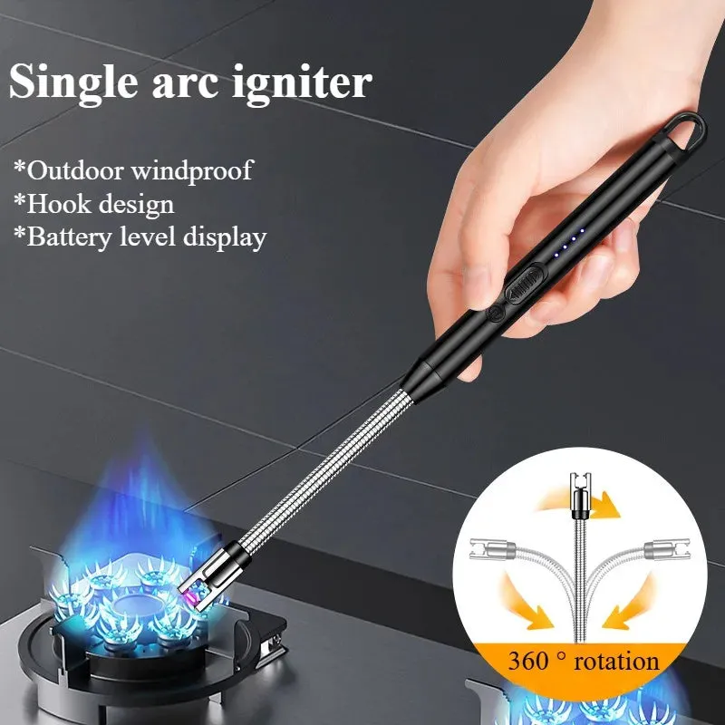 Combo Deal Of Gas Saver Burner Stand   Usb Rechargeable Arc Lighter | Best Quality Lighter And Gas Saver Burner ( Random Color )