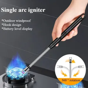 Combo Deal Of Gas Saver Burner Stand   Usb Rechargeable Arc Lighter | Best Quality Lighter And Gas Saver Burner ( Random Color )