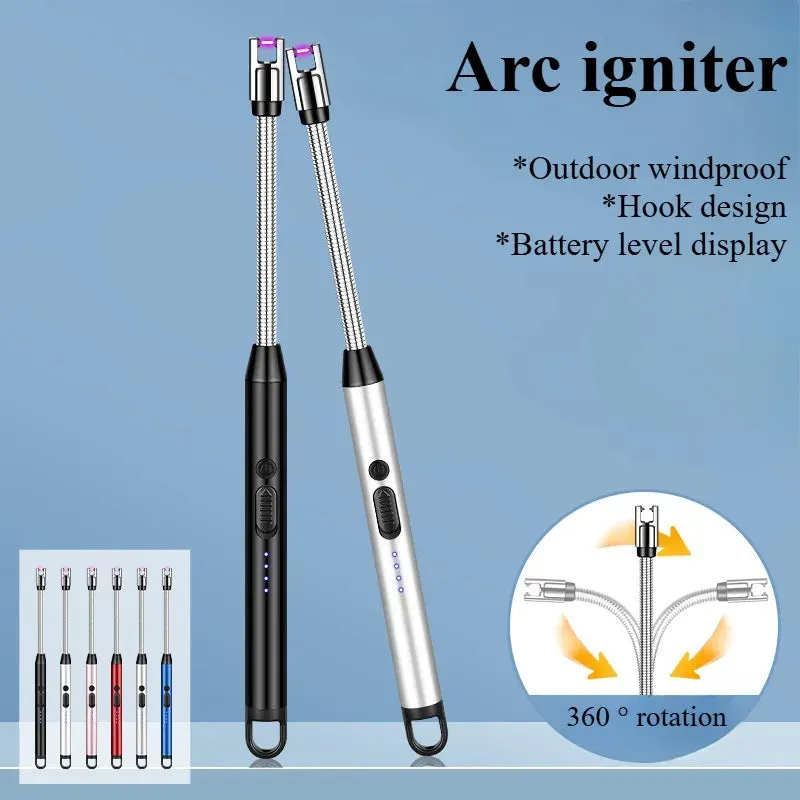 Combo Deal Of Gas Saver Burner Stand   Usb Rechargeable Arc Lighter | Best Quality Lighter And Gas Saver Burner ( Random Color )