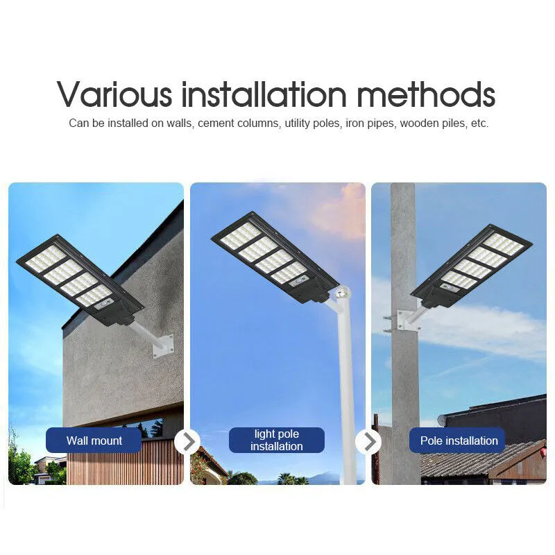 Commercial LED Light Solar Street FloodLight Outdoor Area Dusk To Dawn Wall Lamp