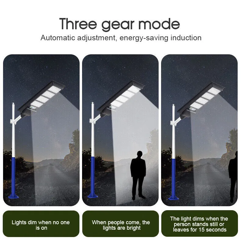 Commercial LED Light Solar Street FloodLight Outdoor Area Dusk To Dawn Wall Lamp
