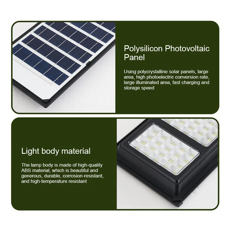 Commercial LED Light Solar Street FloodLight Outdoor Area Dusk To Dawn Wall Lamp