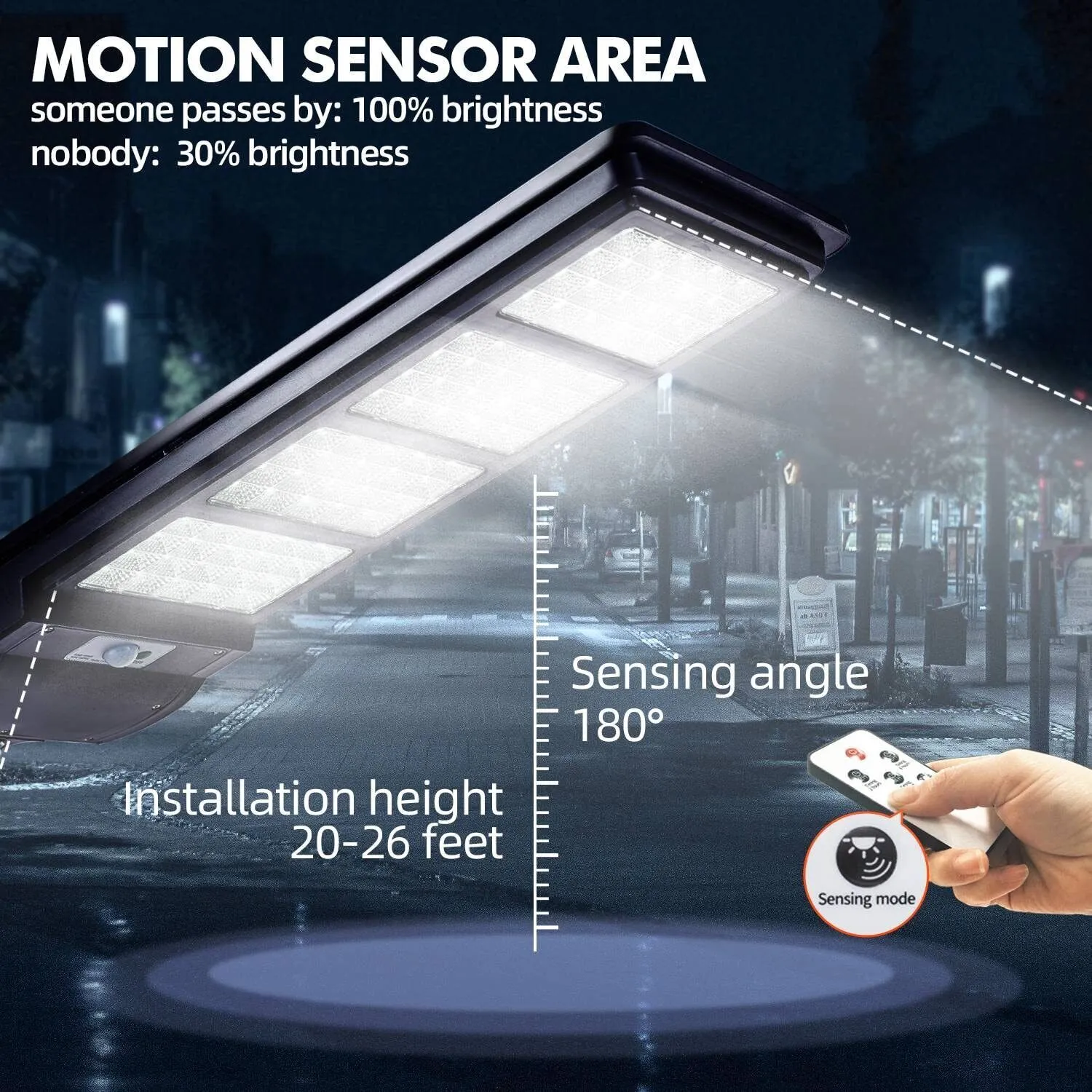 Commercial LED Light Solar Street FloodLight Outdoor Area Dusk To Dawn Wall Lamp
