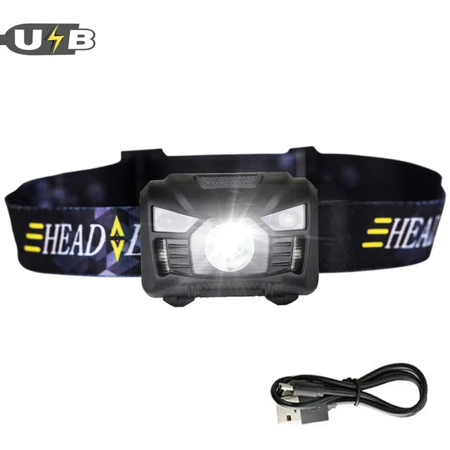 CREE 5W LED Body Motion Sensor Headlamp Mini Headlight Rechargeable Outdoor Camping Flashlight Head Torch Lamp With USB Charging