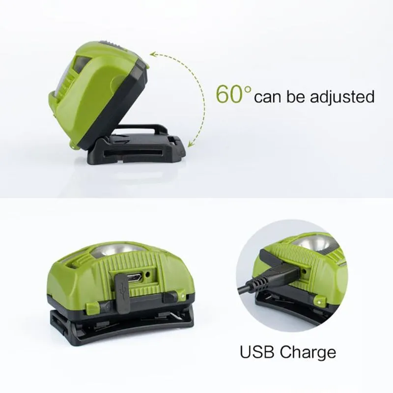 CREE 5W LED Body Motion Sensor Headlamp Mini Headlight Rechargeable Outdoor Camping Flashlight Head Torch Lamp With USB Charging