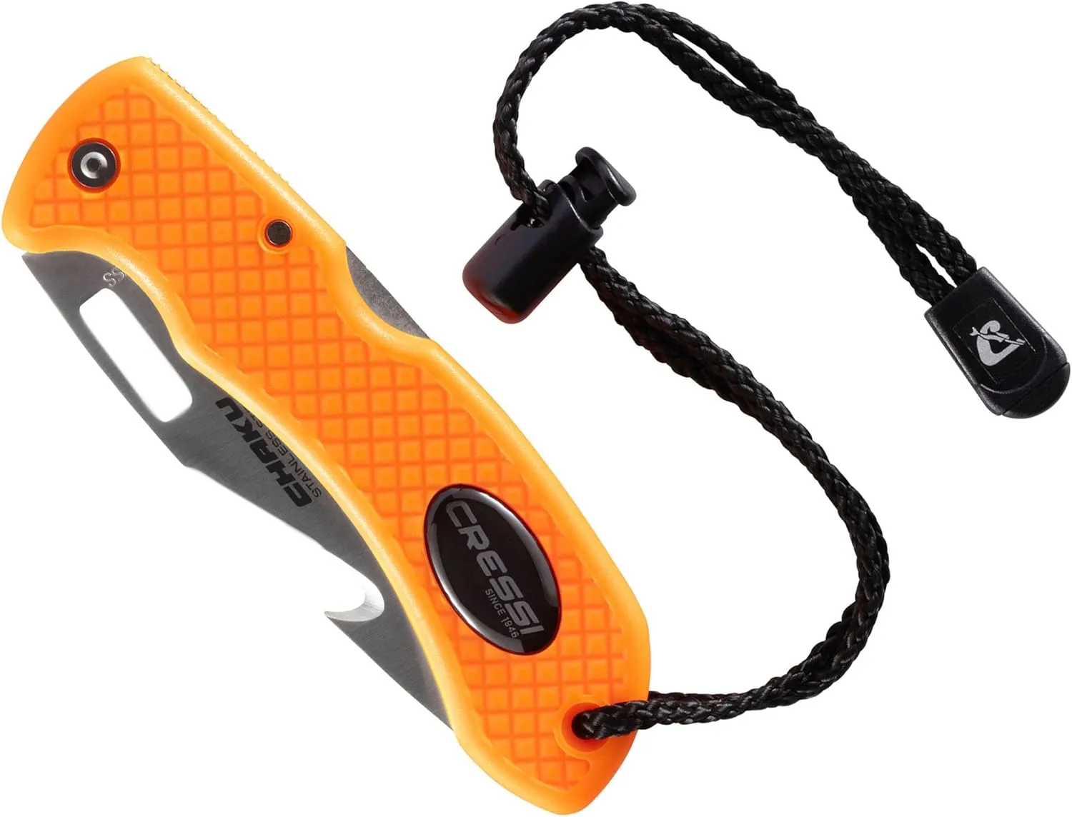 Cressi Underwater Dive Knife - Stainless Steel Dual Serrated and Smooth Blade - Ideal for Freediving and Scuba Diving - Chaku: Designed in Italy