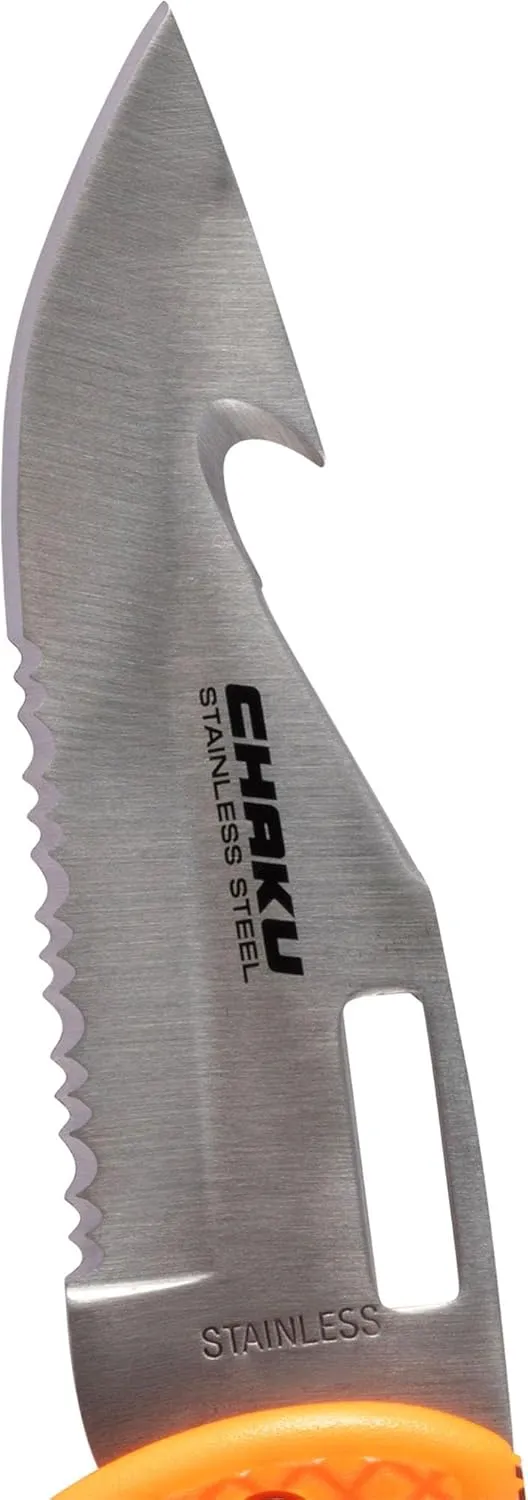 Cressi Underwater Dive Knife - Stainless Steel Dual Serrated and Smooth Blade - Ideal for Freediving and Scuba Diving - Chaku: Designed in Italy