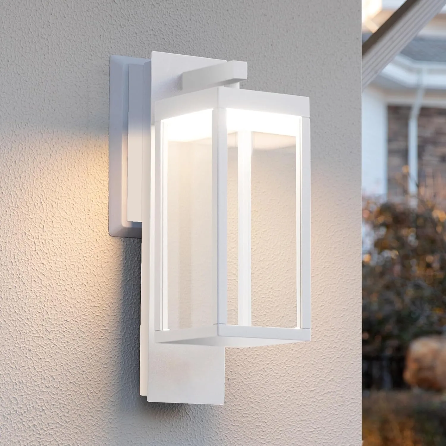 Dusk to Dawn Outdoor Wall Lantern LED Mount Porch Lights Exterior Wall Sconce Light Fixtures with Clear Glass Shade, Waterproof Lamps for Front Door, Garage, Modern Porch