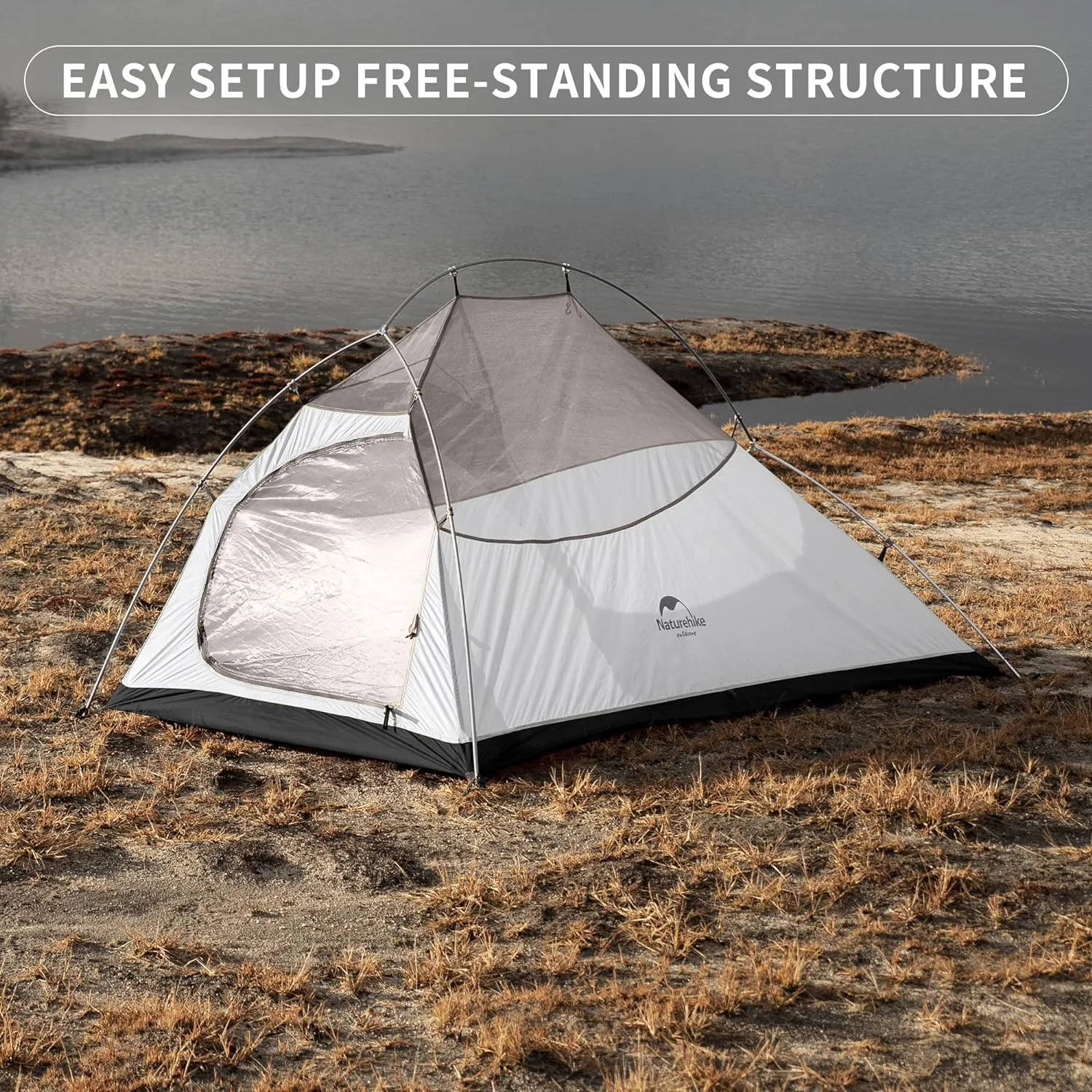 Easy-to-install - Naturehike Person 2 Privacy-focused Cloud Tent Navy Up