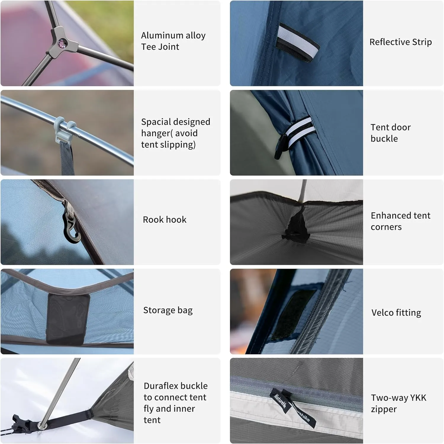 Easy-to-install - Naturehike Person 2 Privacy-focused Cloud Tent Navy Up