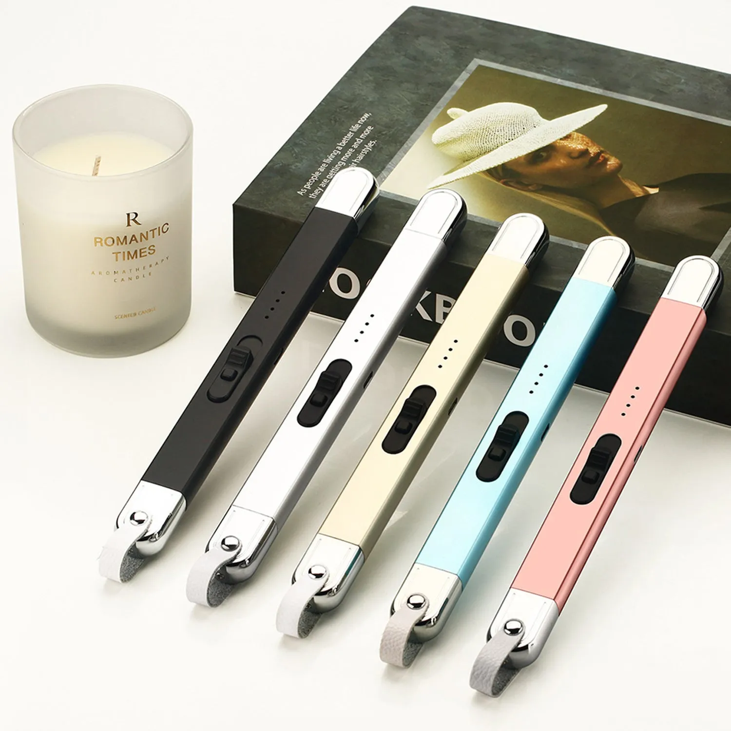 Electronic Candle Lighter USB Rechargeable Windproof Electric Arc Kitchen Lighter Kitchenware Gas Stove Lighter