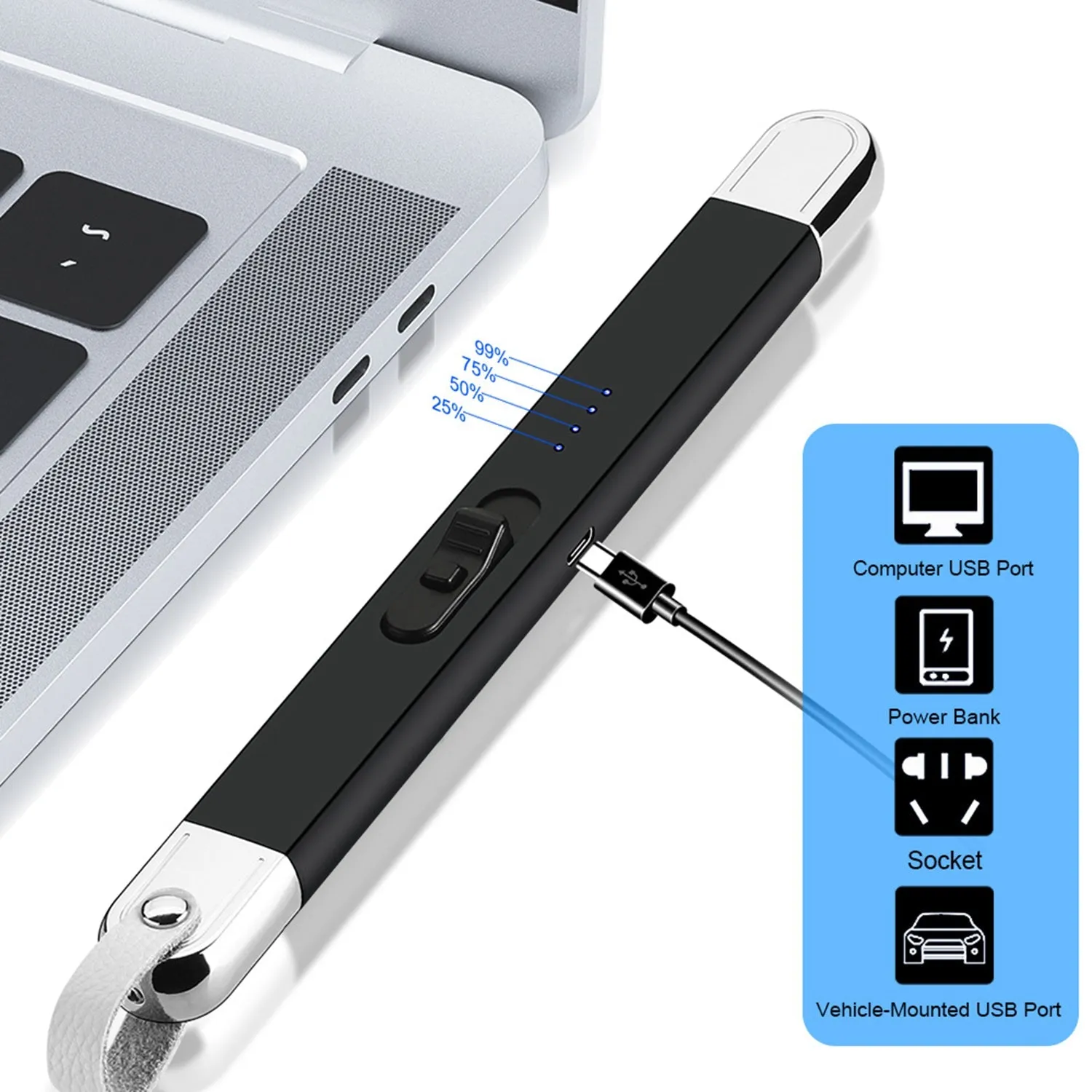 Electronic Candle Lighter USB Rechargeable Windproof Electric Arc Kitchen Lighter Kitchenware Gas Stove Lighter