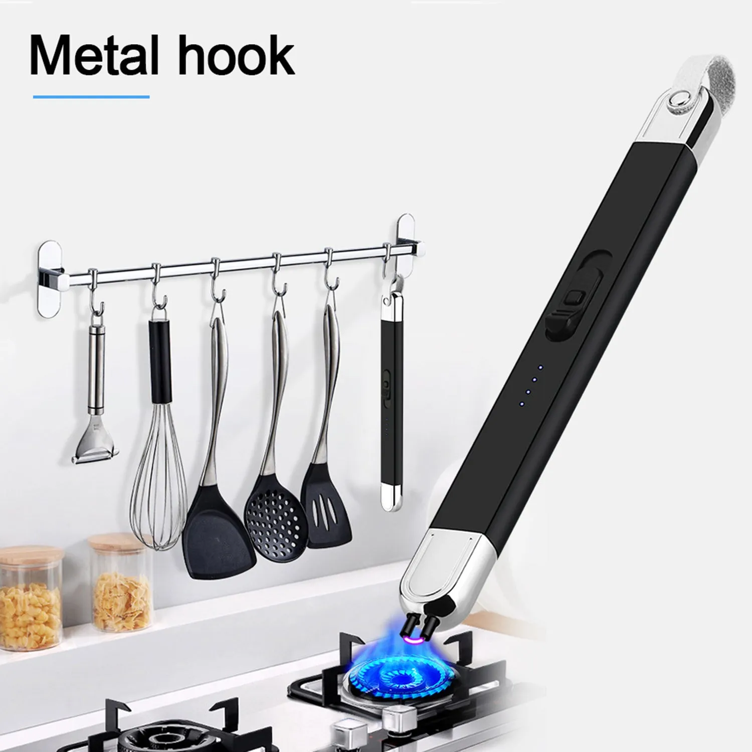 Electronic Candle Lighter USB Rechargeable Windproof Electric Arc Kitchen Lighter Kitchenware Gas Stove Lighter