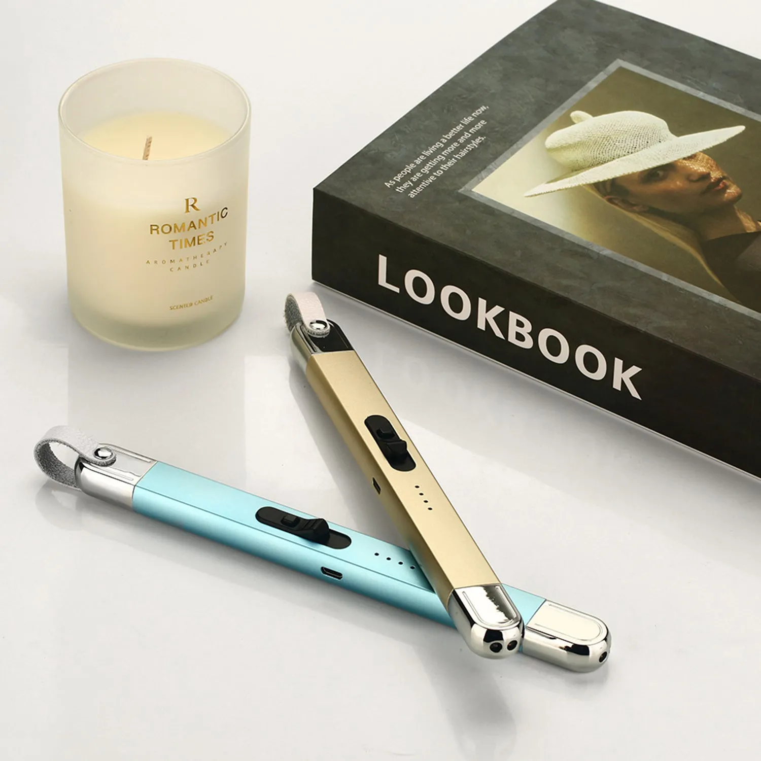 Electronic Candle Lighter USB Rechargeable Windproof Electric Arc Kitchen Lighter Kitchenware Gas Stove Lighter