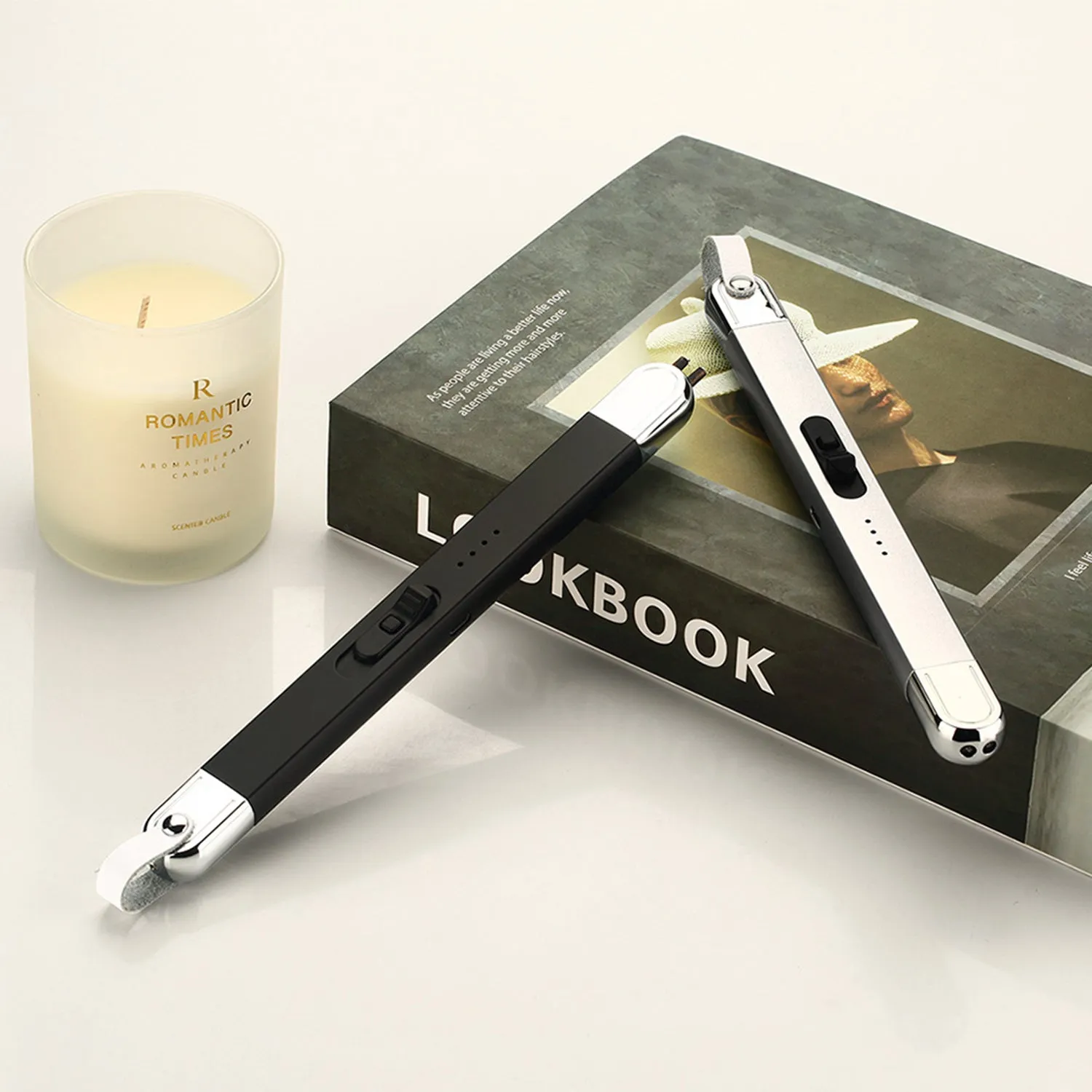 Electronic Candle Lighter USB Rechargeable Windproof Electric Arc Kitchen Lighter Kitchenware Gas Stove Lighter