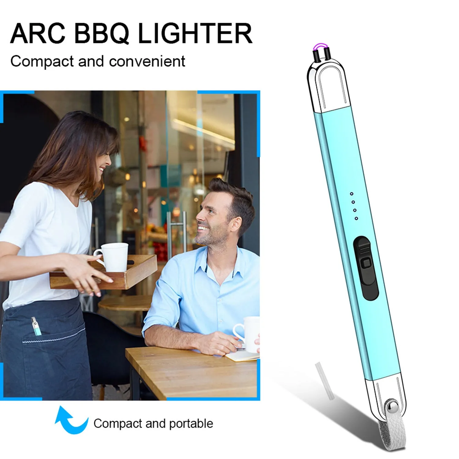 Electronic Candle Lighter USB Rechargeable Windproof Electric Arc Kitchen Lighter Kitchenware Gas Stove Lighter