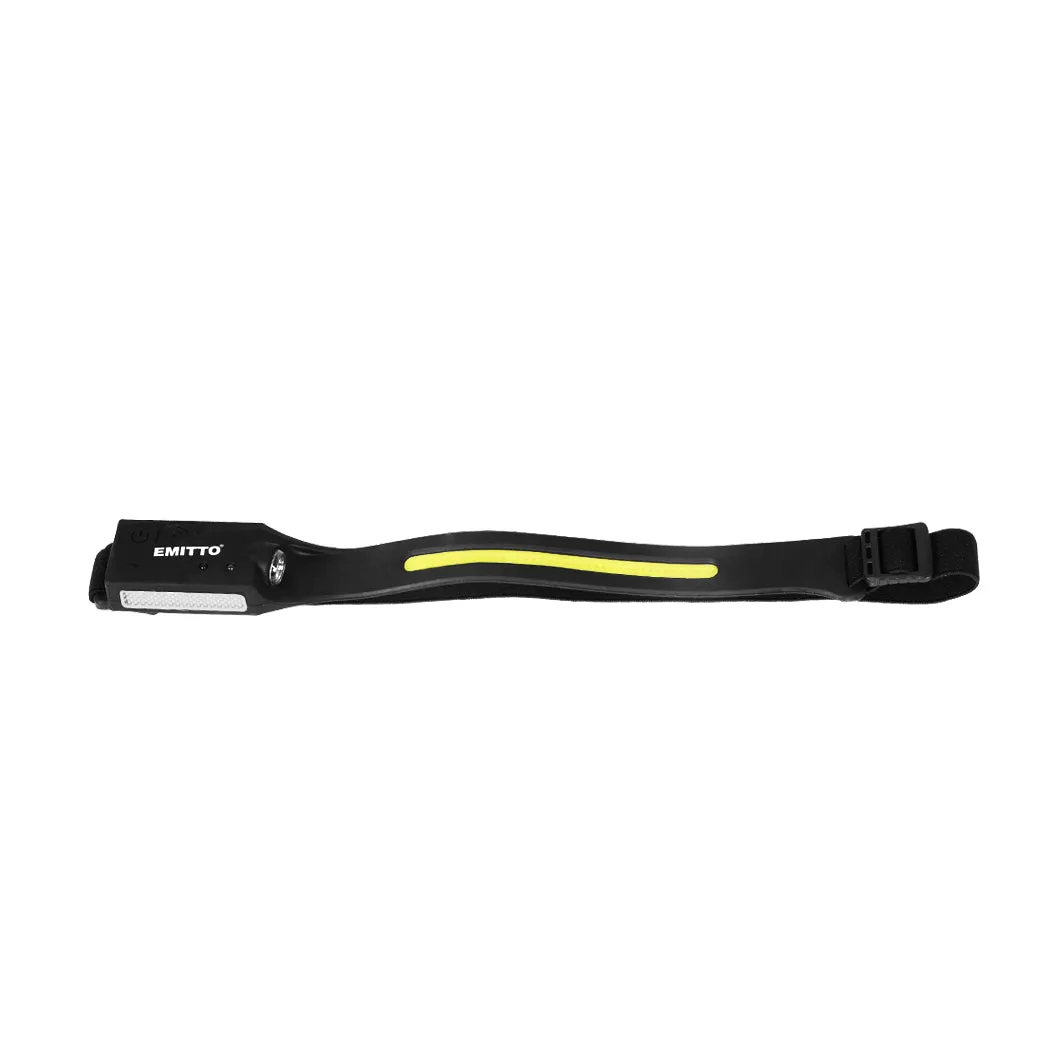 EMITTO COB Headlamp Led Torch Camping Black