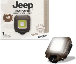 Energizer Jeep Multi-Purpose Hands-Free Rechargeable LED Light, 450 Lumens, Trail-Ready Clip-on Light, Headlamp, and Magnetic All in One