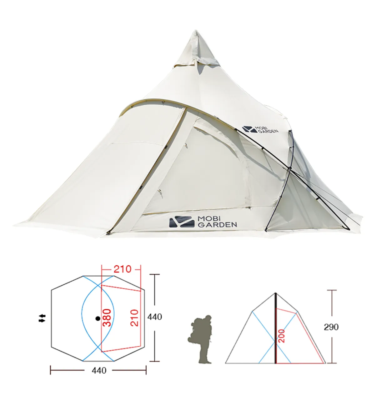 Era Pyramid Garden Easy-to-use Tent Limited-edition Mobi 290 Courtyards