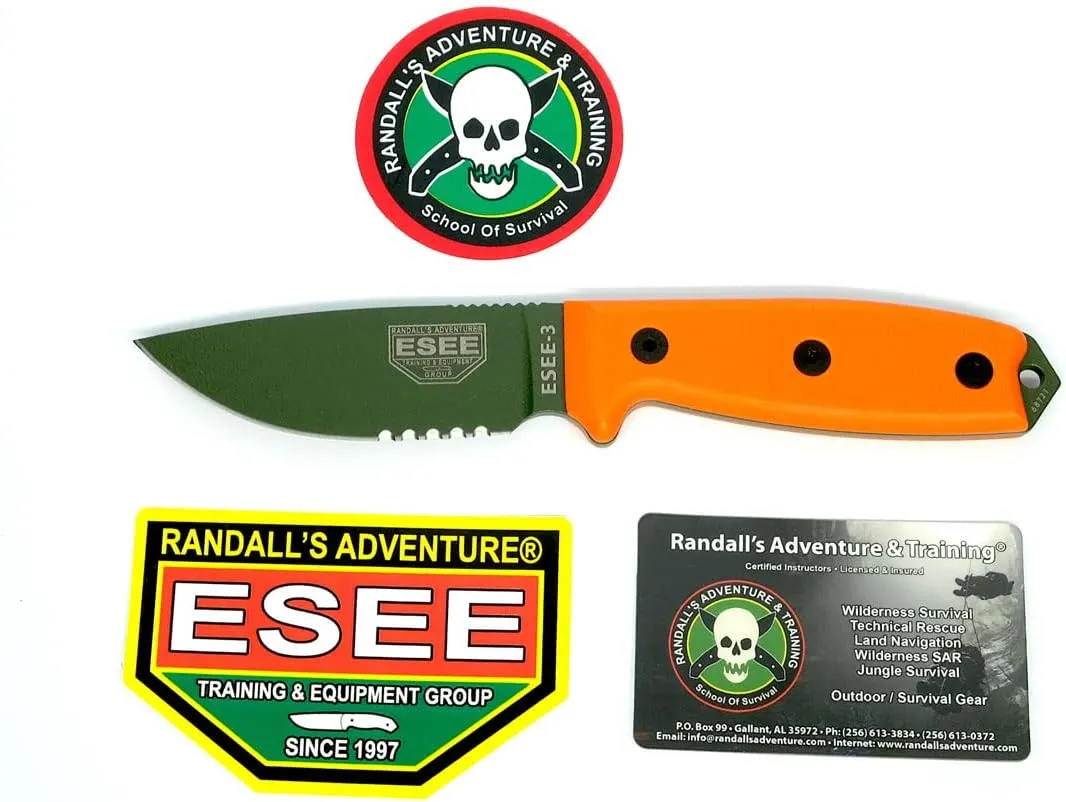ESEE Model 3 Serrated KNIFE ONLY G-10 Handle 3S-KO-OD
