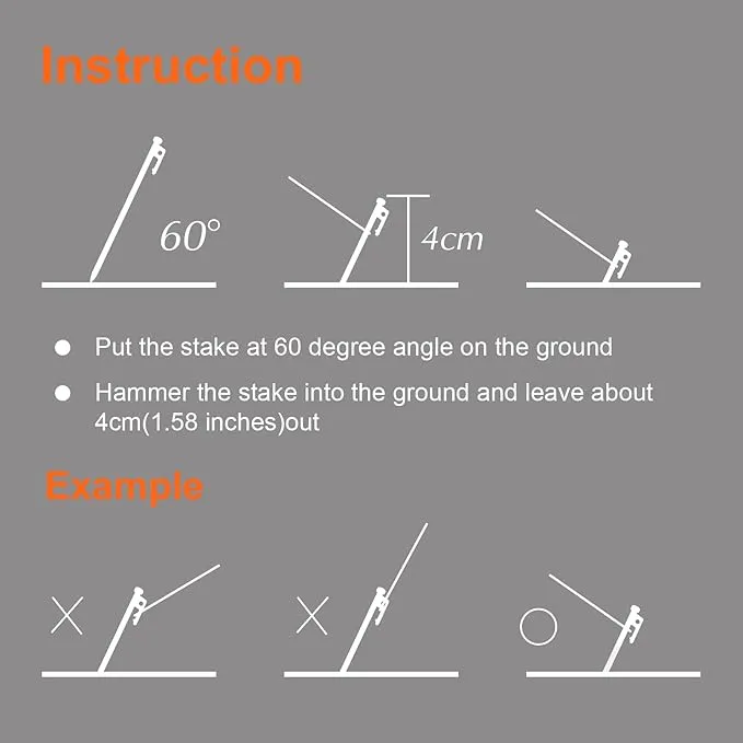 Eurmax USA 10 inch Multiuse Heavy Duty Steel Tent Stakes Tarp Pegs Camping Stakes for Outdoor Camping Canopy and tarp with 4 Ropes 10FT Length,4pcs(Black)