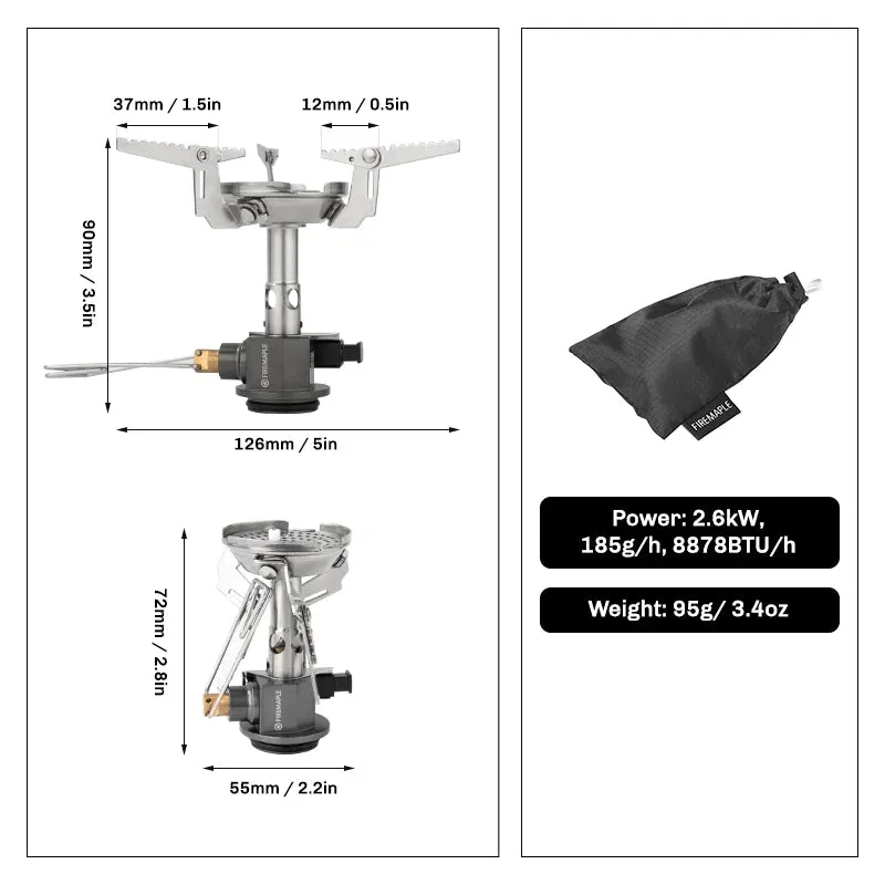 FIRE-MAPLE GREENPEAK Ⅱ Pressure-Regulator Gas Stove – Windproof Camping & Hiking Stove