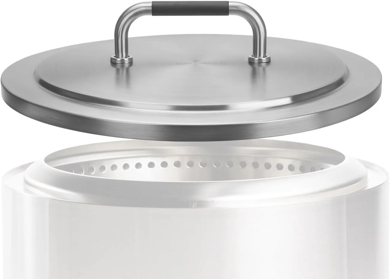 Fire Pit Lid for Solo Stove Bonfire,19.5 Inch Fire Pits Cover with Heat Resistant Handle,Stainless Steel Fire Pit Lid Accessories for Outdoor Fire Pits and Camping, Round Portable Firepit Cover