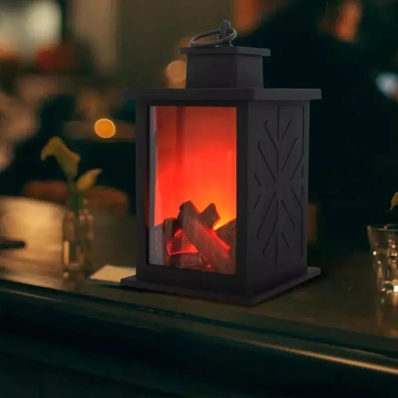 Fireplace Lantern Lamp - LED Hanging Lantern Simulation Decorative Fireplace Lanterns
