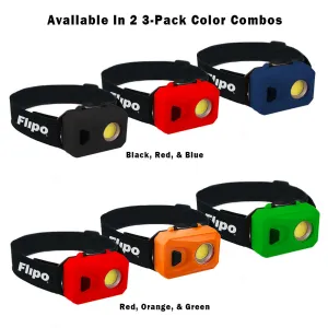 Flipo Vega 200 COB LED Ultralight Headlamps Pack of 3