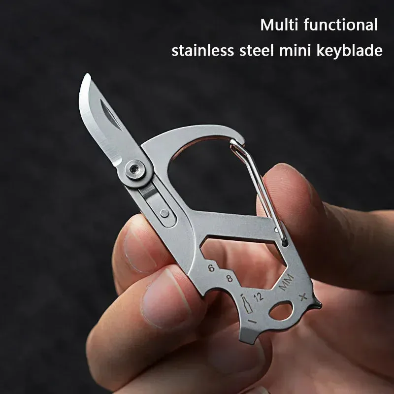 Foldable Multi-Tool Keychain with Knife