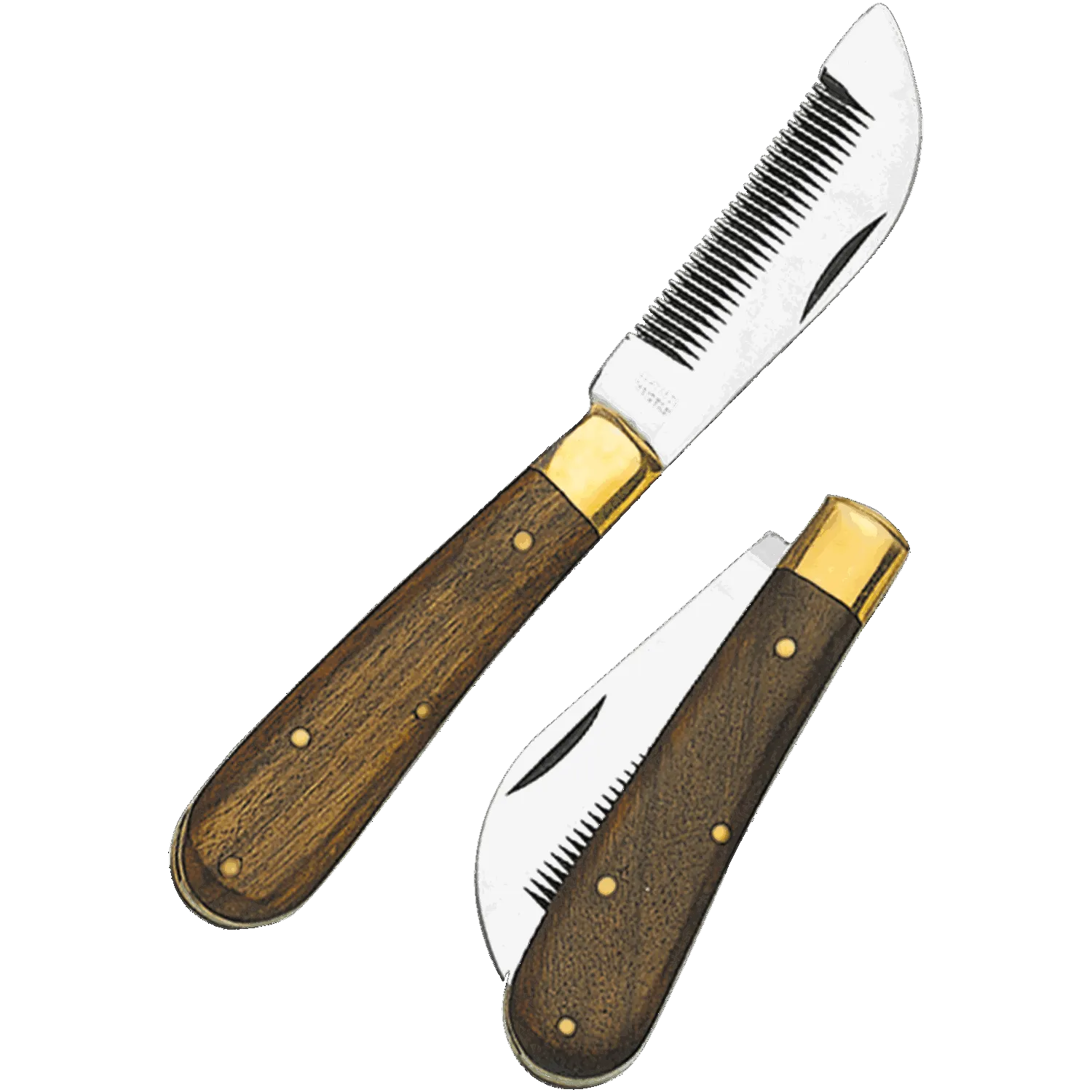 Foldable Thinning Knife with Wood Handle