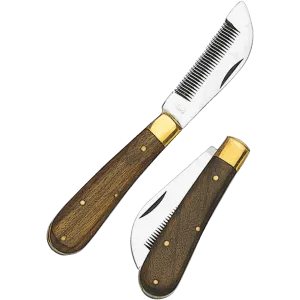 Foldable Thinning Knife with Wood Handle