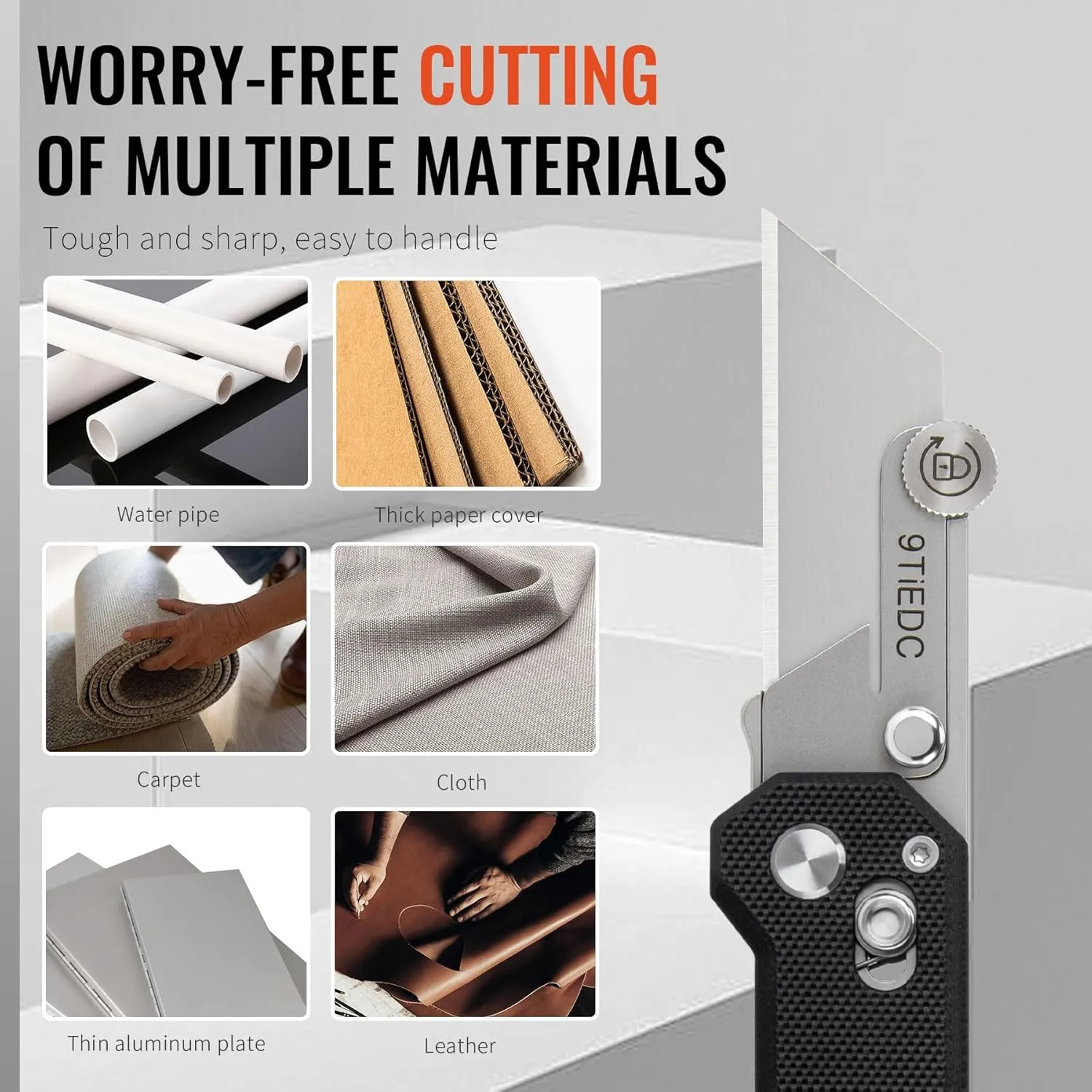 Folding Utility Knife,G10 Handle Heavy Duty Safety Box Cutter,Razor Knife & EDC Pocket Knife with Extra 10PC Blades,Perfect for Household Tools,Office,Factory,Outdoor Use.