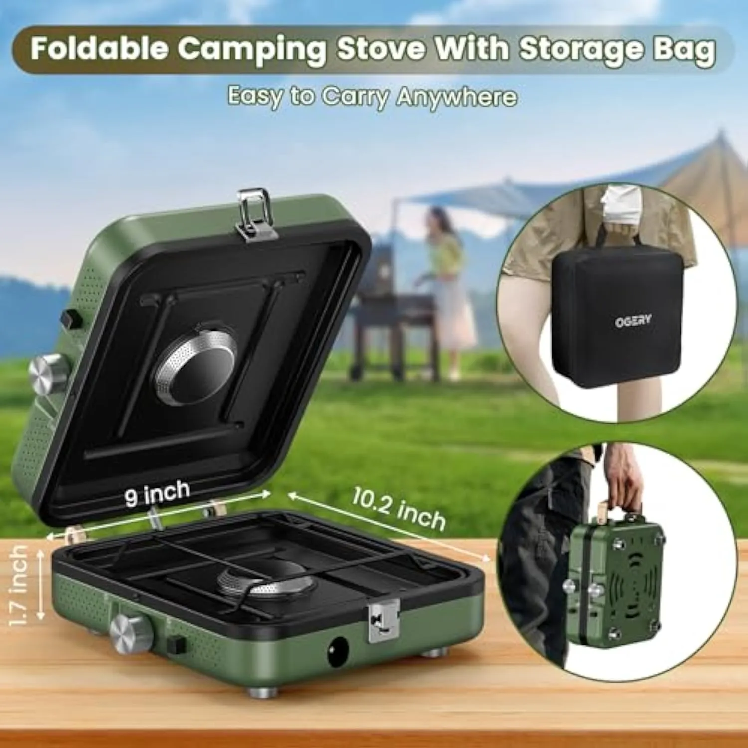 for Versatile, Adventure Built Camping OGERY Foldable Exceptional value – 2-Burner Portable, Complete collection and 🔥 Stove