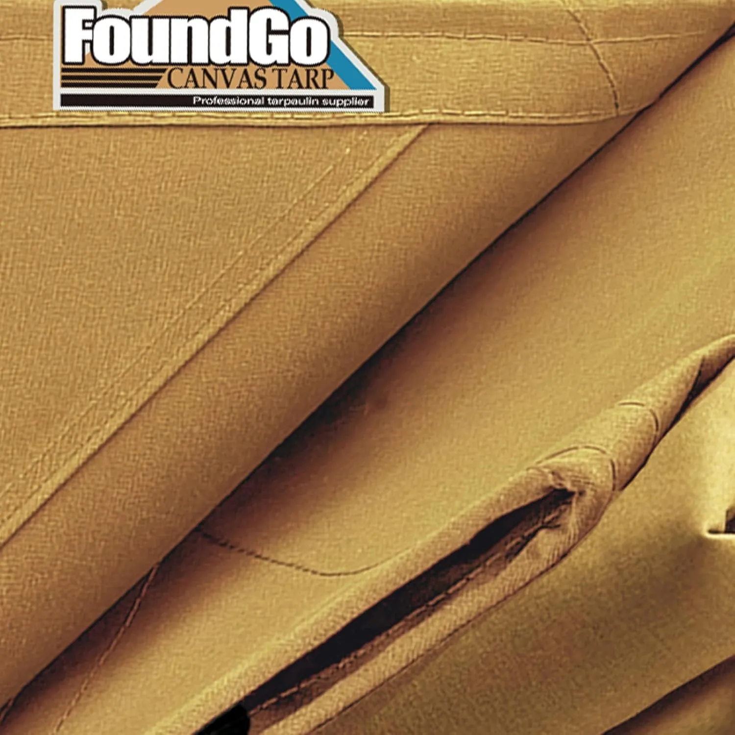 FoundGo 6x8ft Canvas Tarp 22 Mil Tarps 14 oz Canvas Tarpaulin Heavy Duty Cloth Water/UV Resistant Cover with Rustproof Grommets & Ropes for Cars,Roofs,Boats,Camps,Sunshades，Moisture Barrier -Tan