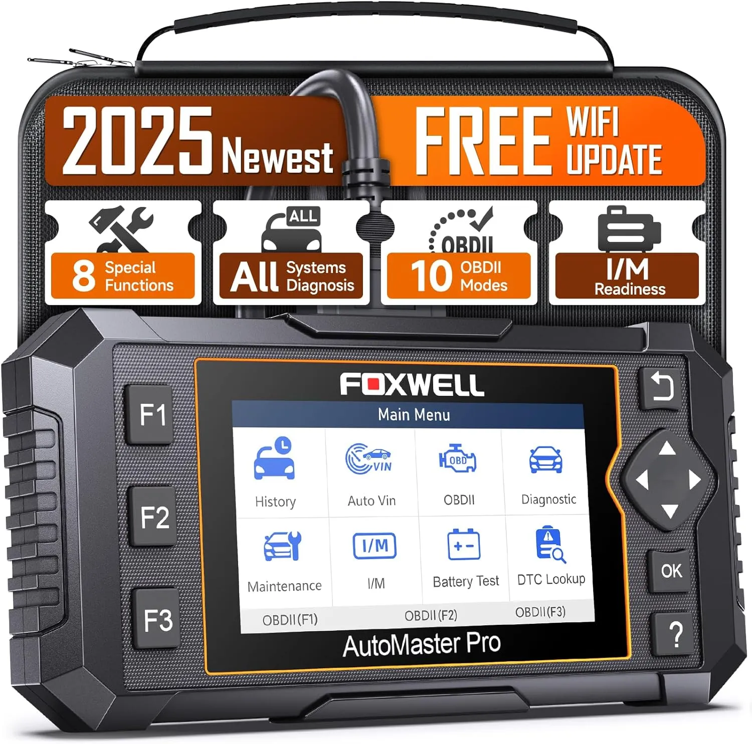 FOXWELL NT624 Elite All System OBD2 Scanner Diagnostic Tool 8 Reset Code Reader for Cars and Trucks ABS Bleeding Code Readers & Scan Tools WiFi Lifetime Update Automotive Scanner Auto VIN Auto Scanner