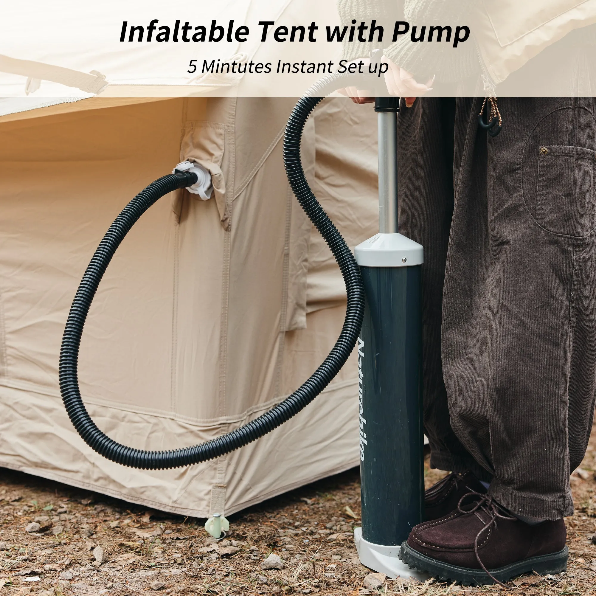 Gen Inflatable Khaki 12 Naturehike Air Excellent craftsmanship Cotton Tent High-capacity