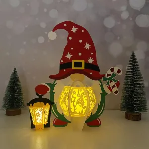 Gnome Xmas - 3D Christmas Lantern File - Cricut File 2 - LightBoxGoodMan