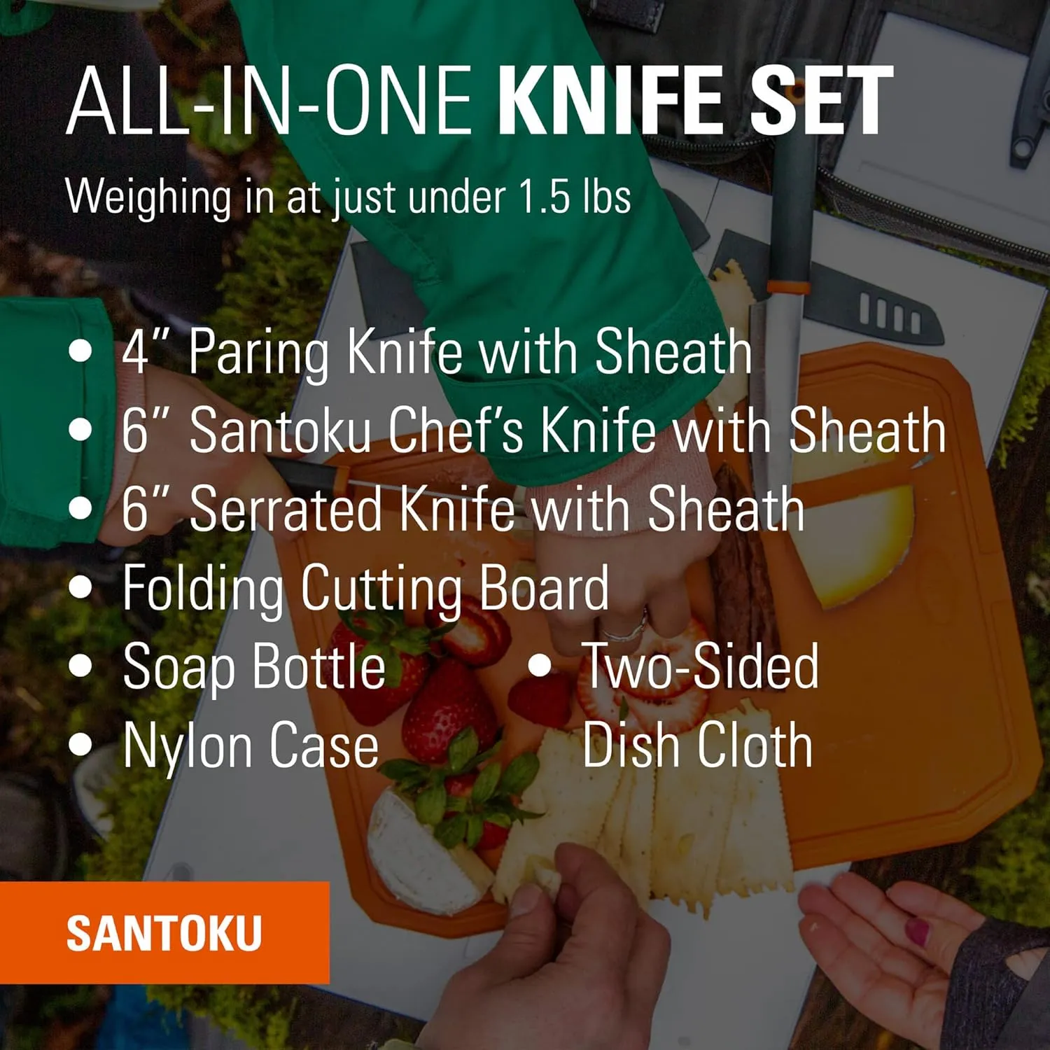 GSI Outdoors, Santoku Knife Set, For Camping, Grey