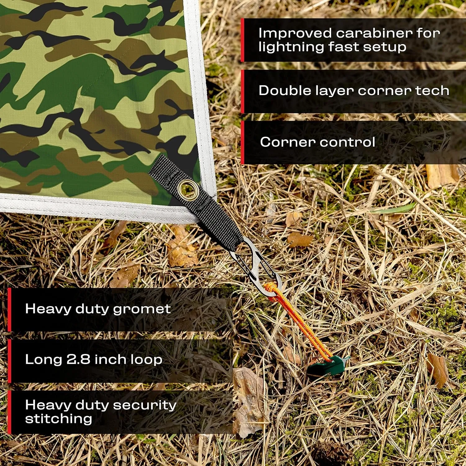 Hammock Shelter; 10X10 Survival Backpacking Tarp; Included; Makes Great Camo Camping Multiple in Comes Waterproof; Fly Bracelet Act fast Survival Rain Lightweight Colors, a 100% Tarp Price guarantee or