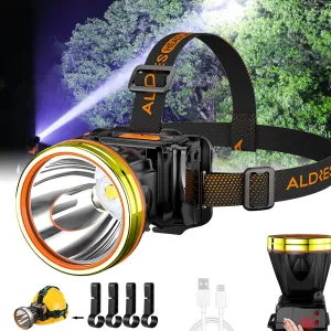 High Power LED Headlamp Super Bright Adult Motion Sensor Headlight Spotlight Waterproof Rechargeable Outdoor Hunting Light Portable Head lamp for Fishing Camping Hiking