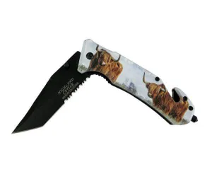 Highland Cattle Printed Tactical Knife