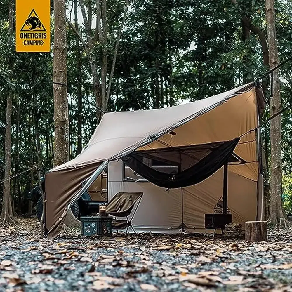 Hot Tent with Snow Skirt, Waterproof Windproof Shelter for 4 Person Camping and Bushcraft