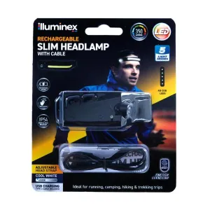 Illuminex Rechargeable COB LED Slim Headlamp IP54 Rated 250 Lumens xx