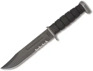 Ka-Bar 1281, D2 Fighting/Utility Knife, Serrated, Black Cordura Sheath