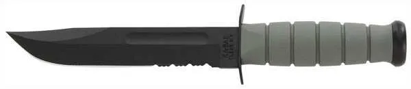 Ka-bar Fighting/utility Knife - 7" Serr W/plastic Sth. F-green